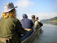 Kerstin, Hektor, Ram and Basu in the canoe.